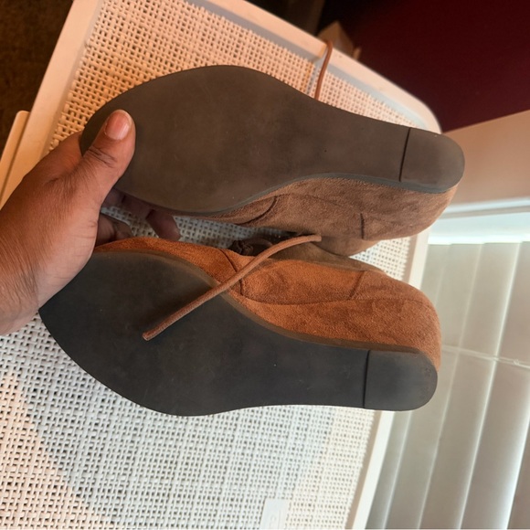 Madden Girl Brown Suede Wedge Booties - Picture 5 of 6